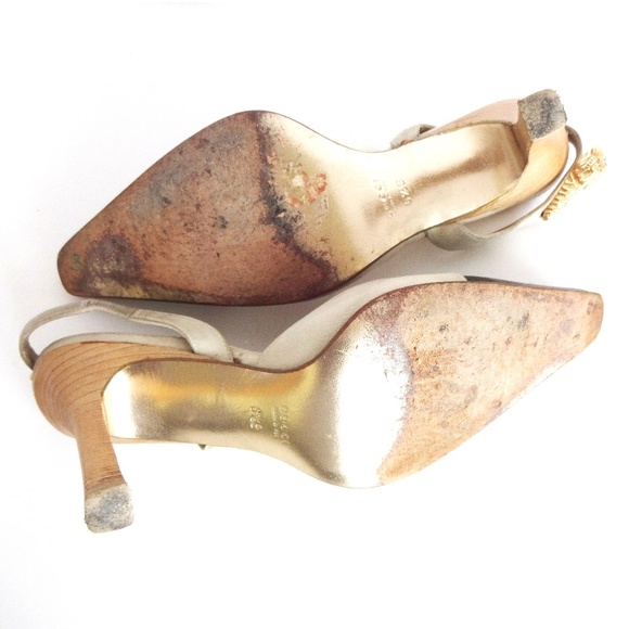 Gucci Gold Tiger Black and Tan Cap Toe Heels Shoes - Picture 8 of 8